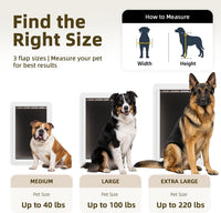 URSPET Medium Dog Door for Wall, 3-Flap Insulated, Steel Frame - White / Medium / For Wall - image 4