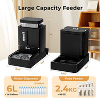 Automatic Cat Feeder, Gravity Cat Food Dispenser - 1.6 Gallon x 2 / Black - image 2