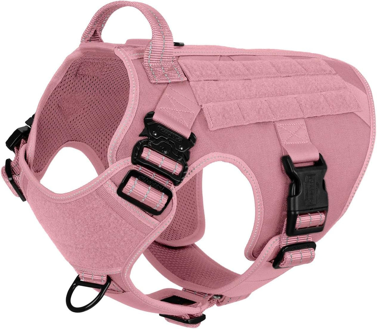 Tactical Dog Harness for Large Dogs, Reflective No Pull Dog Vest - Large (Pack of 1) / Pink