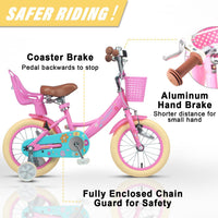 Glerc Maggie Girls Bike, 12-20 Inch Kids Bike for 2-13 Years Old Children, Princess Style Kids - Pink / 14 Inch - image 2