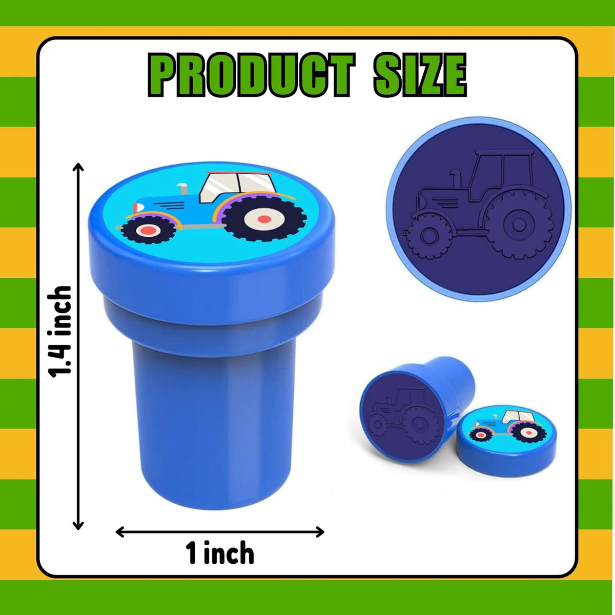 Car and truck stampers for kids, 12 pre-inked stamps in different vehicle designs and colors - view 14