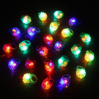 Novelty Place 24 pack flashing LED jelly rings glowing in multiple colors