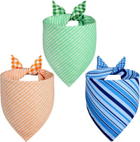 Pink Dog Bandanas Girl Large 2PCS, Summer Spring Plaid Scarf – Essentials for Dogs - blue orange green / X-Large - image 2