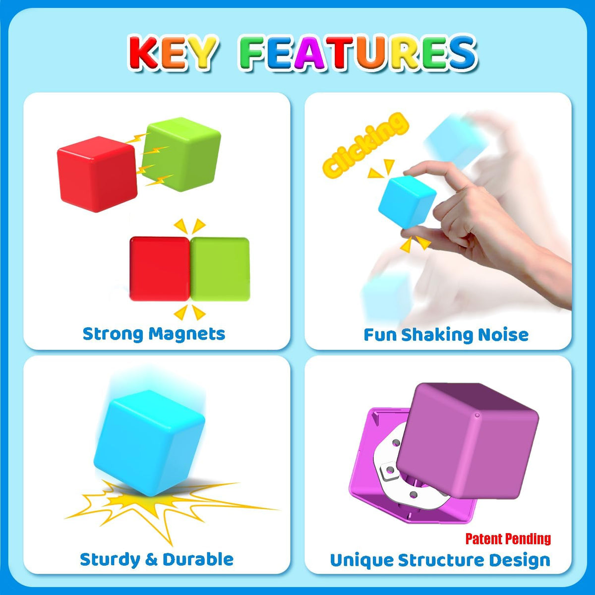 Magnetic Building Blocks Large - Multicolor - 24 Pieces - image 3