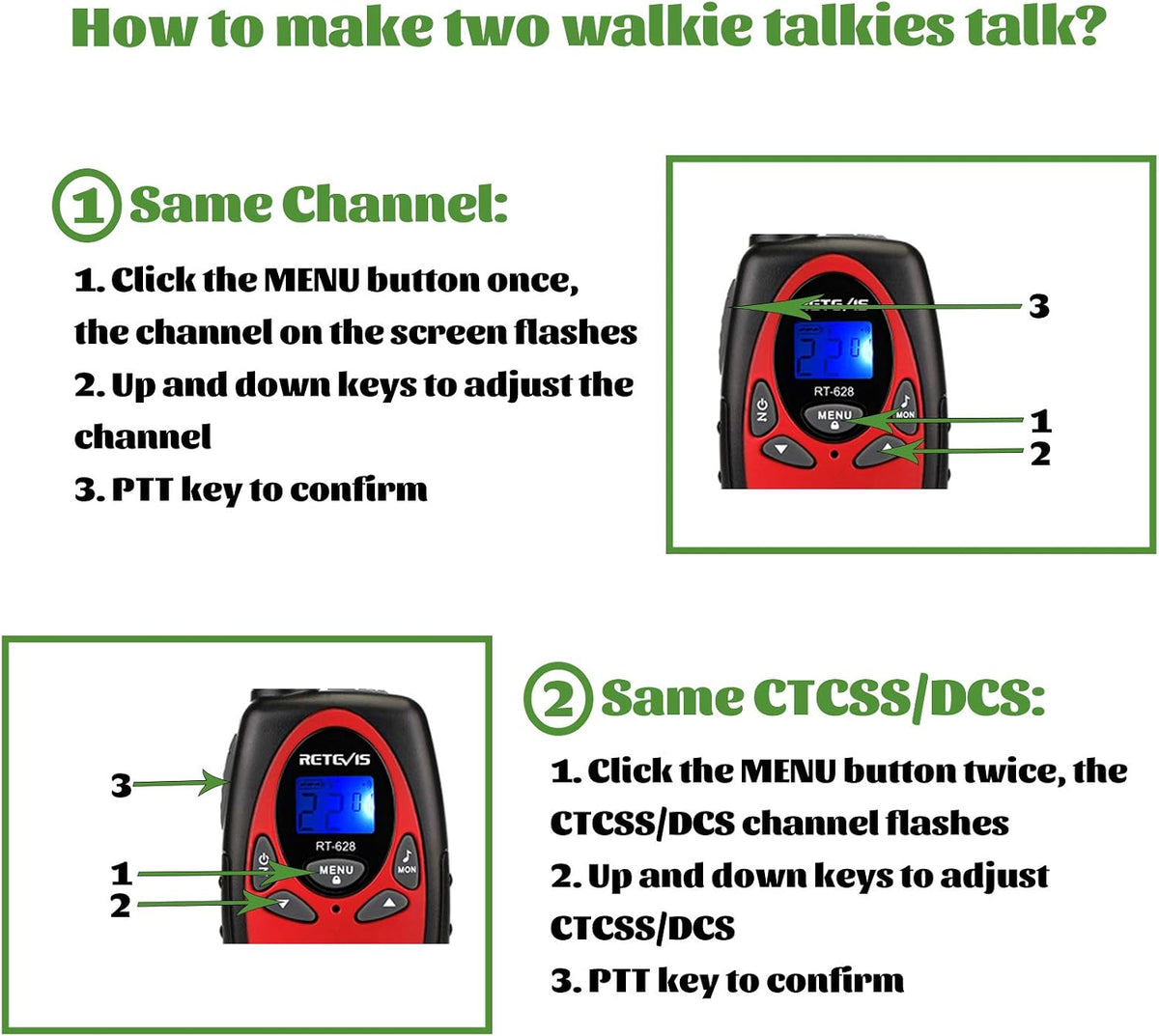 Retevis RT628 Walkie Talkies for Kids - Red / 2 - image 4