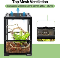 REPTI ZOO 34 Gallon Large Reptile Glass Terrarium Tank with Foam - Green / 12"W X 12"D X 18"H (10Gallon) - image 4