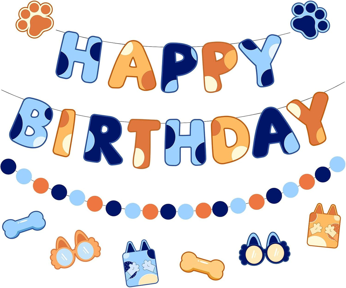 Halloween Birthday Banner - Blue & Orange / Dog