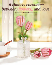 rowood 3D Puzzles for Adults - Pink Tulip - image 4