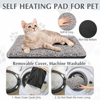 Drydiet 4 Pack Self Warming Cat Mat for Pets - 16 x 20 Inch / Gray / Solid - image 3