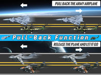 Crelloci army airplane toys set, five die cast military fighter jets and a transport plane - view 8