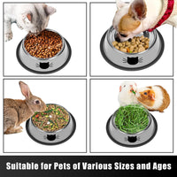 Serentive 2 Pcs Non-Slip Stainless Steel Small Cat Food Bowls - Silver / 13 oz - image 3
