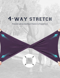Horse Fly Mask with Ears, UV Protection for Horses, Elasticity with Big Mesh Eye Covers, Snug Fitting Comfortable Breathable Lightweight for Horses Deep Purple Full Size