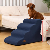 Dog Stairs for Small Dogs and Cats - Blue / 4 / Standard 4-Step 17.4"H - image 3
