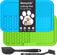 MateeyLife Lick Mat for Dogs & Cats - Blue&Green / 9.9'' × 6''
