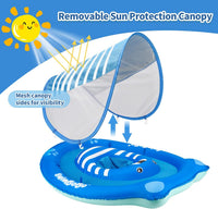 Swimbobo baby pool float with sun canopy and safety seat, Yellow Dinosaur design - view 8