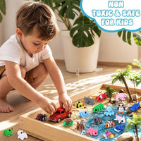 JOICEE 24Pcs 3D Printed Dinosaur Animals Mini Dinosaur Toys – Fun for Kids & Family - Blue - image 3