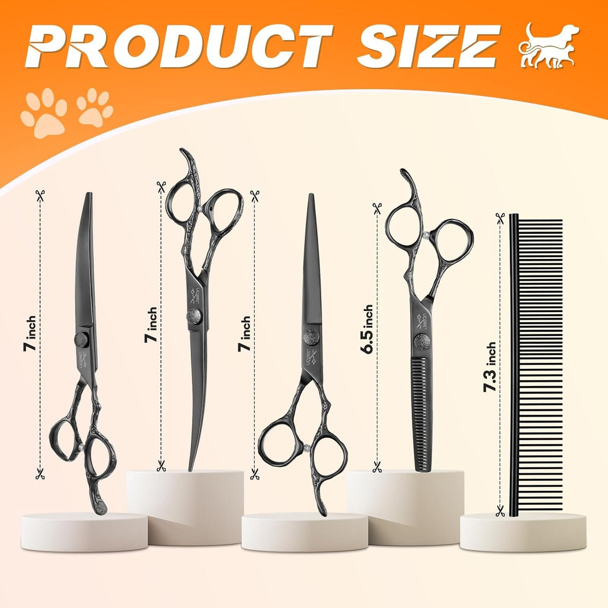 JASON Dog Grooming Scissors Set - Black - image 4