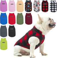 Dog Fleece Vest Sweater Winter Jacket for Small and Medium Large Dogs - Medium / RED BUFFALO PLAID