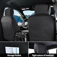 Coverado Front Seat Covers, Waterproof Canvas Seat Protector for Car Seat Cushions for Kids & Dogs, Compatible with 2015-2025 Ford F150 & 2017-2025 Ford F250 F350 F450(Black, 2PCS)