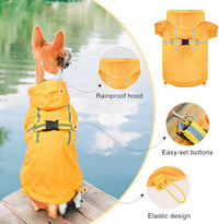 Dog Raincoats for Medium Dogs, Waterproof Rain Jacket with Hood – Essentials for Dogs - Solid Yellow / L(Back 18.1", Chest 25.5", Neck 18") - image 4