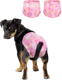 Pet Soft Dog Diapers Female, Disposable Female Dog Diaper - Pink Flower / Large(36Pcs)
