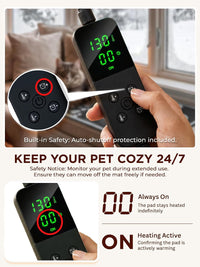 furrybaby Pet Heating Pad for Cats & Dogs, Waterproof Heated Bed - Temp adjustable / 24 X 16in / Black - image 2