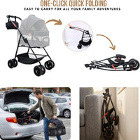 Bicystar 3 in 1 Pet Stroller, Cat Stroller w/Detachable Carrier - image 4