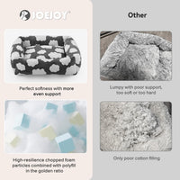 JOEJOY Cute Dog Bed Medium Size Dog - Cozy Clouds Grey / XL (42"x36"x9") - image 4