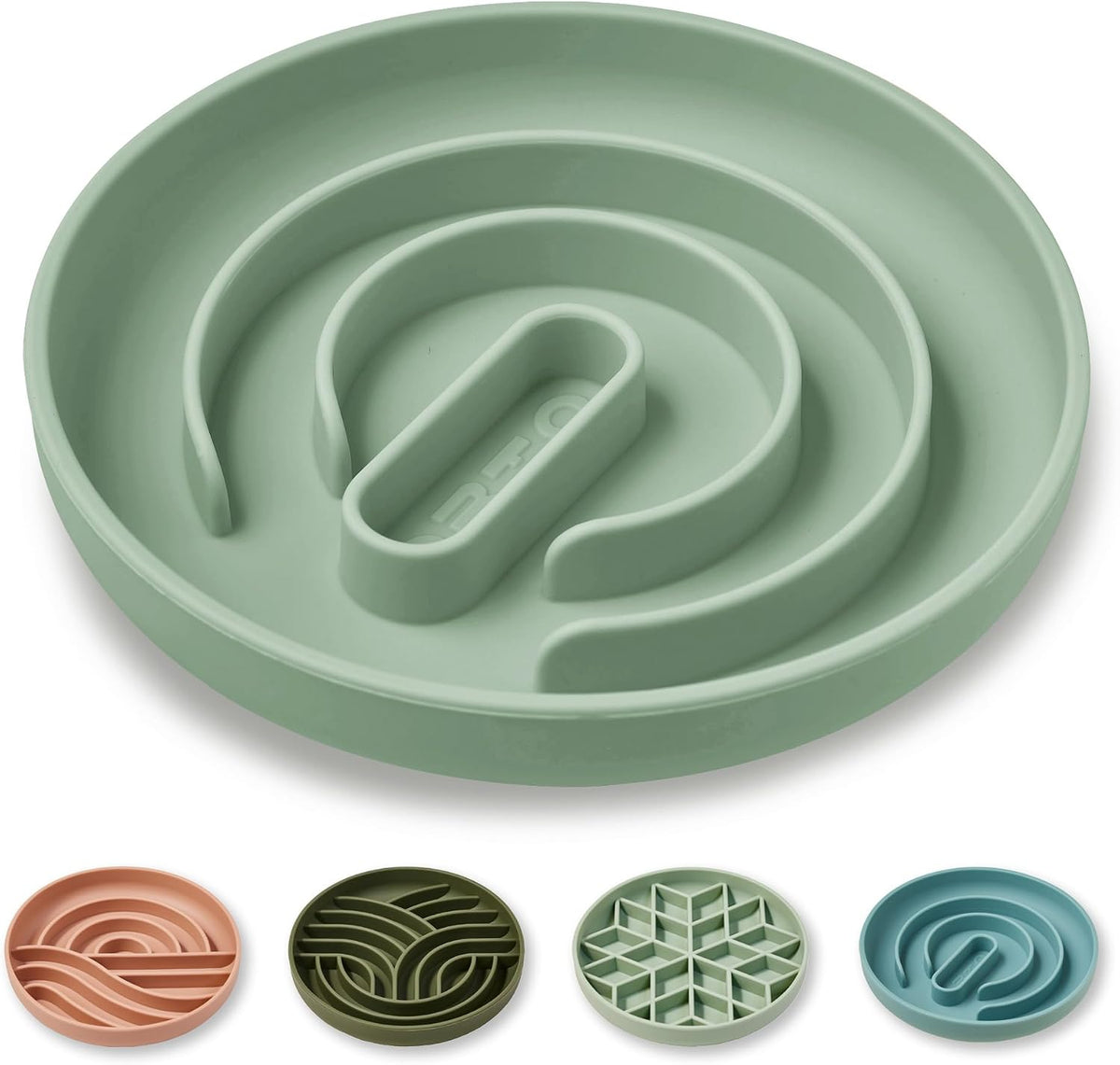 OHMO Slow Feeder Dog Bowl, 5.9" Lick Mat for Dogs, Tree of Life - Sage Green / Infinite-M(7.3“)