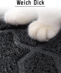 Yimobra Cat Litter Mat, 35.4"x23.6" Litter Box Mat with Litter Lock Mesh, Soft Cat Litter Mat Litter Trapping Mat, Easy to Clean, Non-Slip, Water Resistant, Litter Free Floors, Black