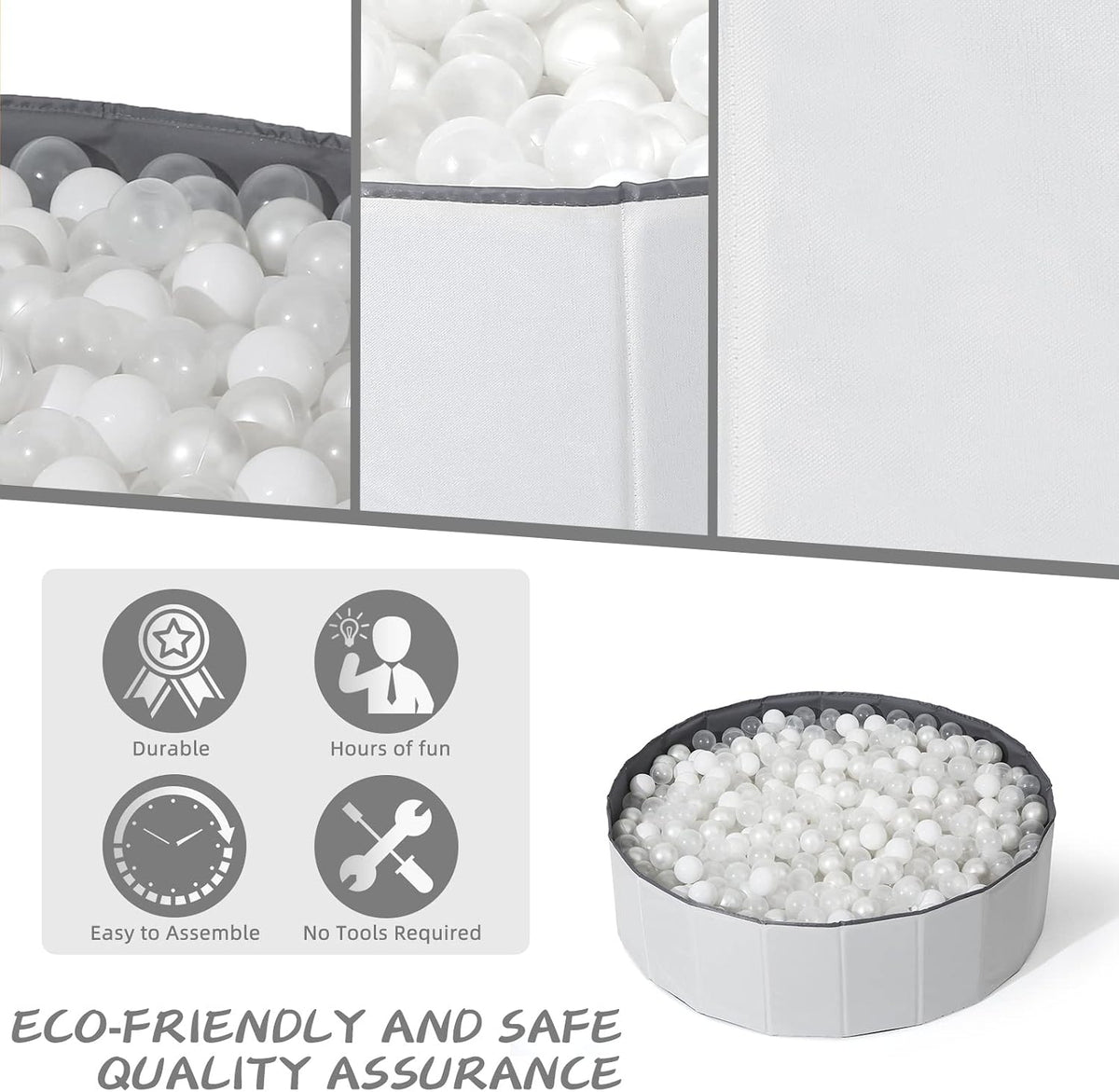 TRENDPLAY beige foldable ball pit play tent for kids, dogs and cats - view 15