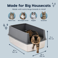 IRIS USA XX-Large High Sided Cat Litter Box, Scatter Shield - XXL / Stainless Steel - image 2