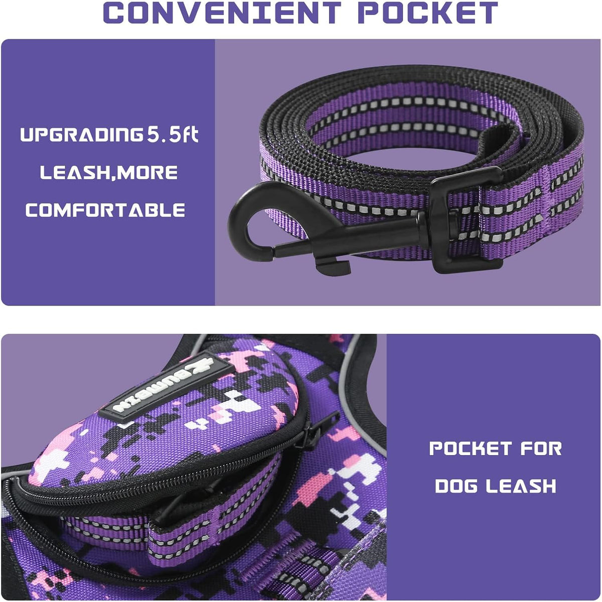 No Pull Dog Harness for Medium Dogs - Purple Camo / M - image 4