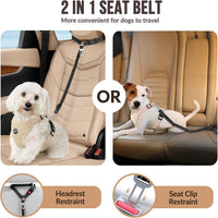 Lukovee Dog Car Seat Belt, Headrest Restraint, Headrest - Black / ·Small: Headrest + Clip, 2 Pcs - image 3