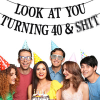 Black Glitter Look at You Turning 25 & Sh*t Banner - 40 - image 4