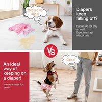 Pet Soft Dog Suspenders 2 Pieces Female Dog Diaper Suspenders - Plaid / Small/Medium - image 4