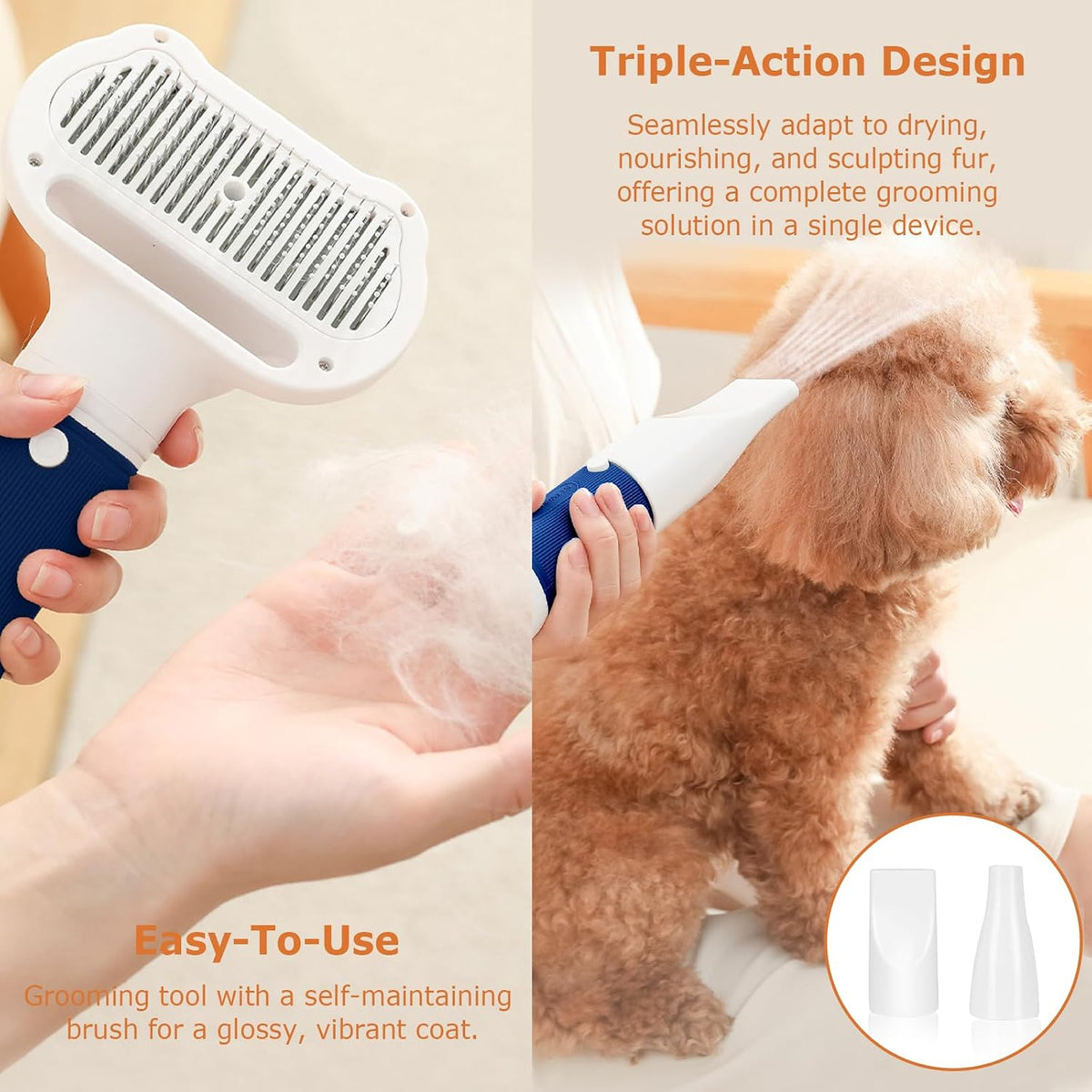 Professional Pet Grooming Dryer 3-in-1 Dog Blow Dryer with Brush - image 3