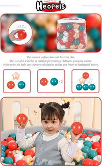 Star Ball Pit Balls for Toddlers, Ball Pool Play Tent - Red+Pearl White+Pearl Gold+Deep Green / 100 - image 4