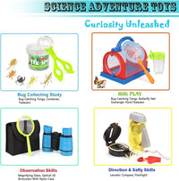 ESSENSON Outdoor Explorer Kit & Bug Catcher Kit with Binoculars, Compass, Magnifying Glass, Critter Case and Butterfly Net Great Toys Kids Gift for Boys & Girls Age 3-12 Year Old Camping Hiking