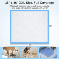 Enormous 37"x 54" Dog Training Potty Pads - 36"x36" Blue(100counts) - image 2