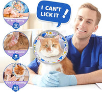 Breathable Air Mesh Cat Cone Collar Soft to Stop Licking, Adjustable, Foldable Lightweight Kitten Cones After Surgery Recovery for Cats & Kittens (Flower,L)