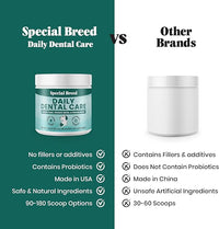 Dog Teeth Cleaning Powder – Natural Dog Dental Powder for Tartar Control, Fresh Breath & Gum Health – Daily Plaque Remover with Zeolite, Brown Algae, Probiotics & Rosemary – 90 Scoops
