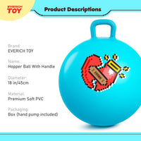 EVERICH TOY 18 inch hopper ball for kids with handle, purple pink clouds - view 29