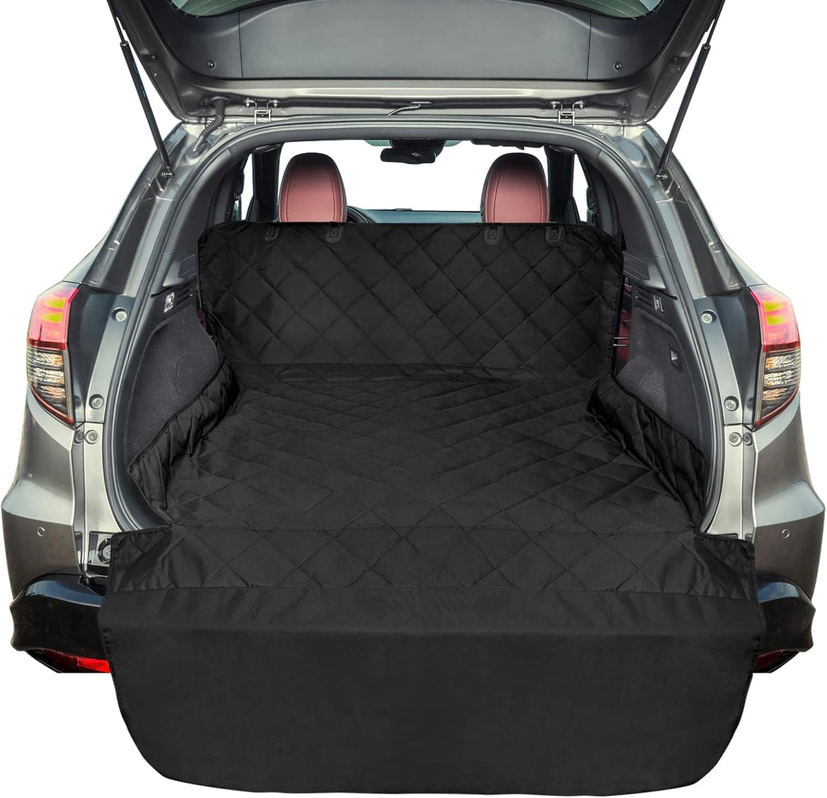 SUV Cargo Liner for Dogs - Trunk Cover for SUV with Bumper Flap Protector – Essentials for Dogs - A-Black / Standard: 55" x 91"