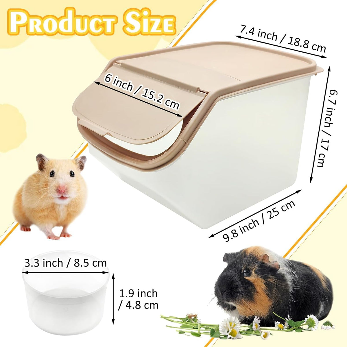 PINVNBY Chinchilla Dust Bath Hamster Litter Box Gerbil Dust Bath - brown - image 3