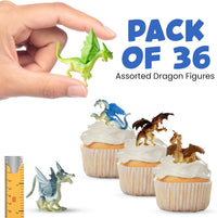 2 Inch Mini Dragon Toy Figures Rubbery Plastic Dragon Figurines – Fun for Kids & Family - 36-Pcs - image 2