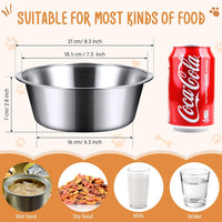 Yahenda 6 Pcs Stainless Steel Metal Dog Bowls Bulk Replacement Basic - 8.3 Inch - image 2