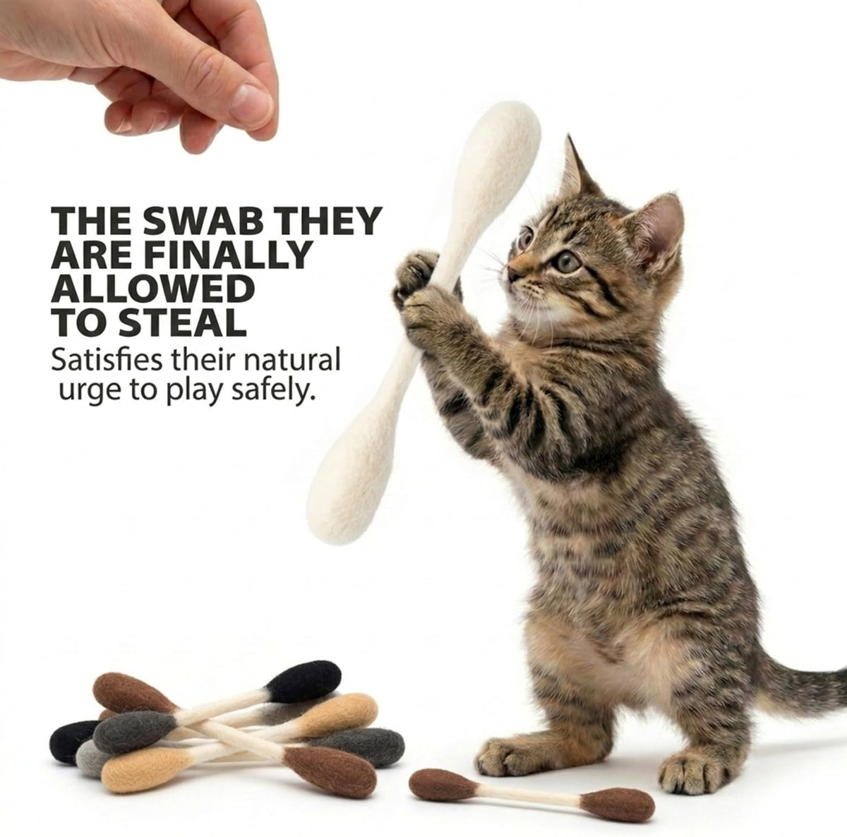 Glaciart One XXL Swabs Cat Toys with Catnip, 2 Pk - Earthtone Swabs / Regular - image 3