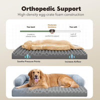 Orthopedic Washable Dog Bed with Bolster for Medium to Large Dogs – Essentials for Dogs - 45.0"L x 35.0"W x 8.0"Th / Grey - image 4