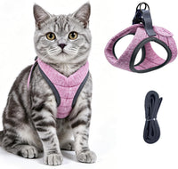 Cat Harness and Leash - Ultra Light Escape Proof Kitten Collar Cat Walking Jacket with Running - Pink / Large